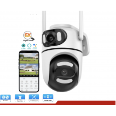 4MP Ai Mini WiFi PTZ Dual Lens Camera with Human Recognition and Siren - 2 Way Audio - Full Color Night vision